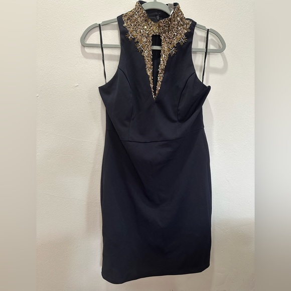 Nikibiki super elegant Blue with gold details dress size M - Picture 1 of 8